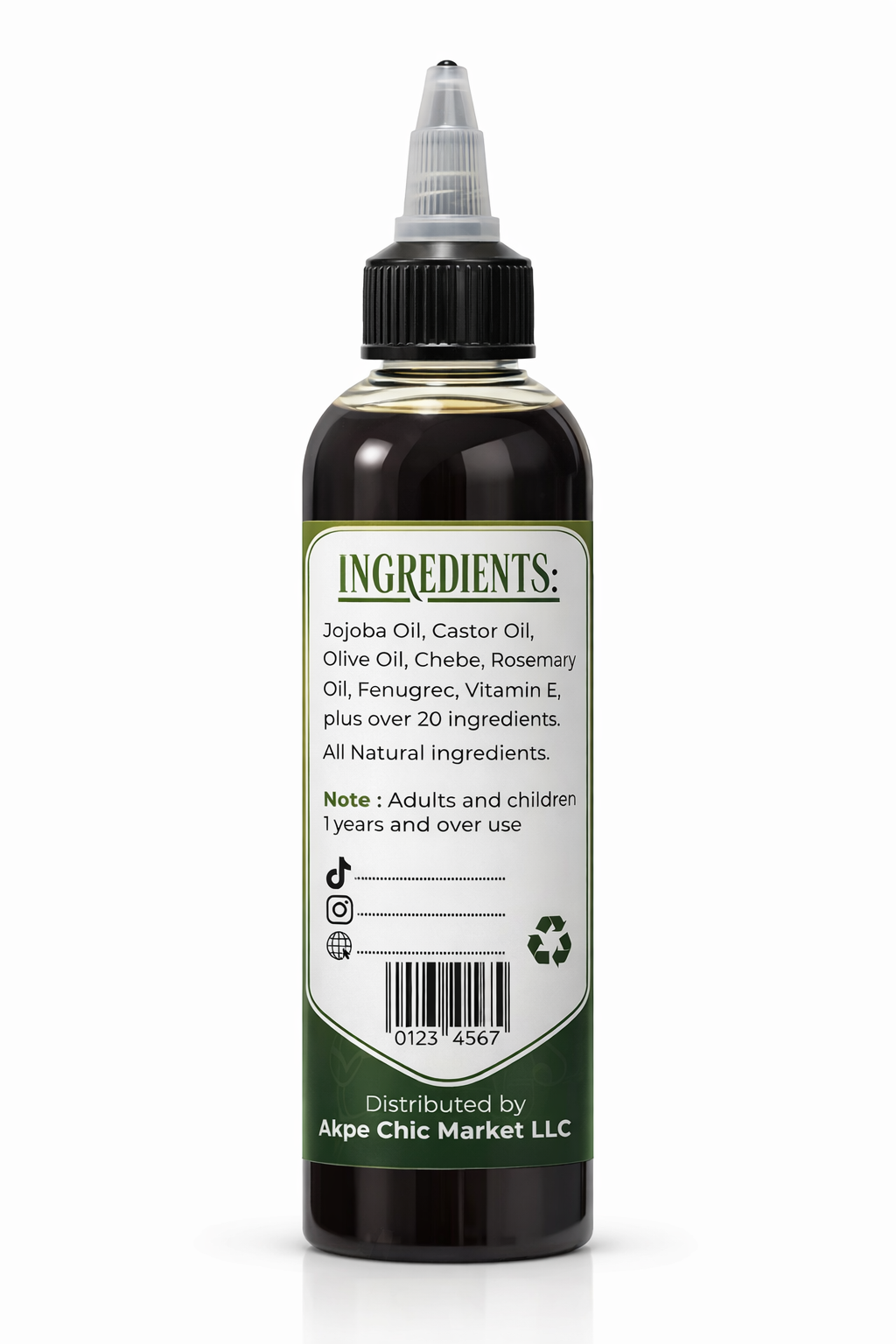Akpe Bio Hair Grow Oil – Organic Hair Growth & Scalp Nourishing Oil