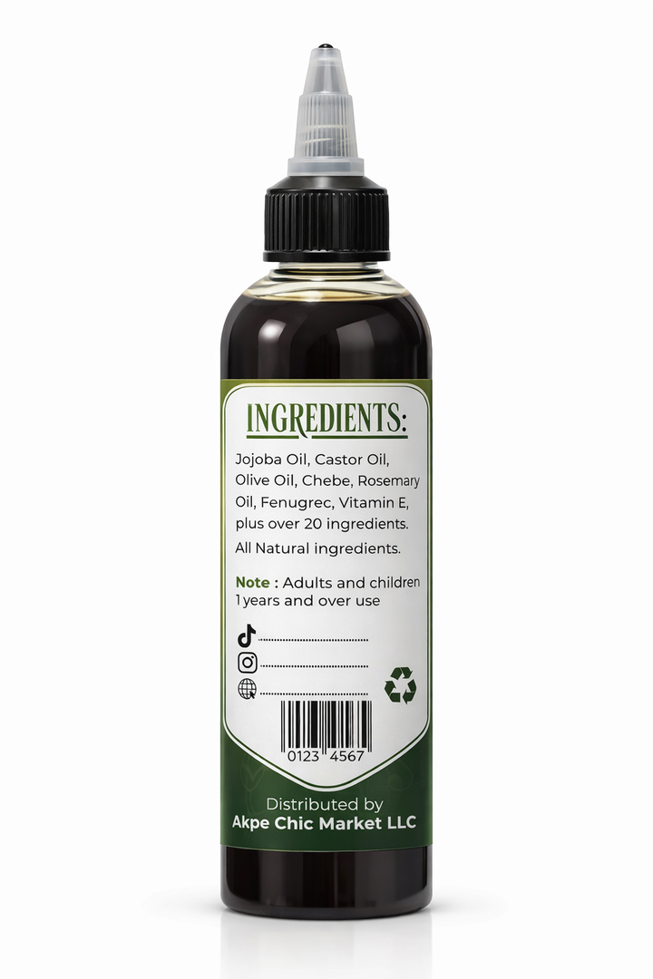 Akpe Bio Hair Grow Oil – Organic Hair Growth & Scalp Nourishing Oil