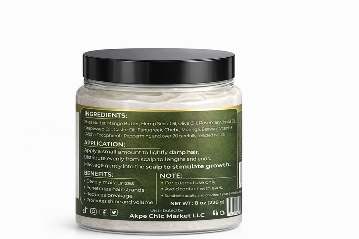 Akpe Bio Hair Grow Butter – Organic Moisturizing & Growth Hair Butter